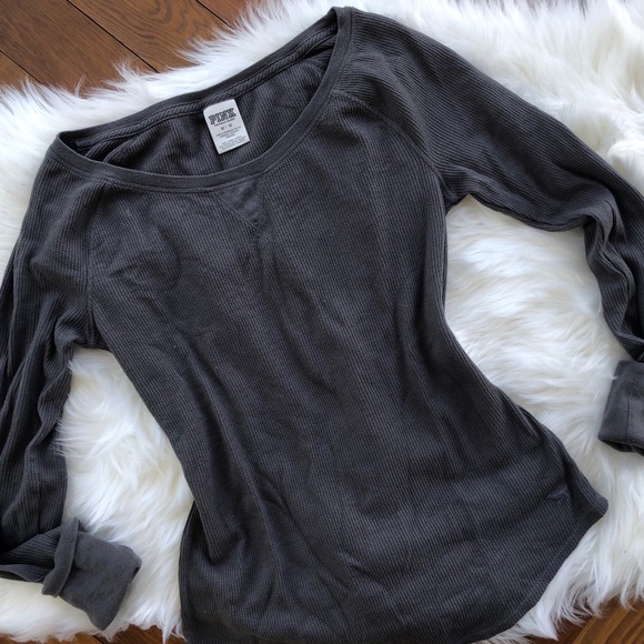 PINK Victoria's Secret Tops - PINK Wide Neck Thermal Tee